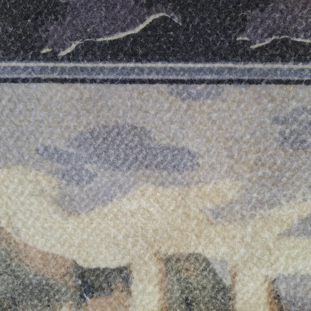 Vintage Nature Wolf Moon Acrylic Blanket Forest Mountains‎ Cabincore